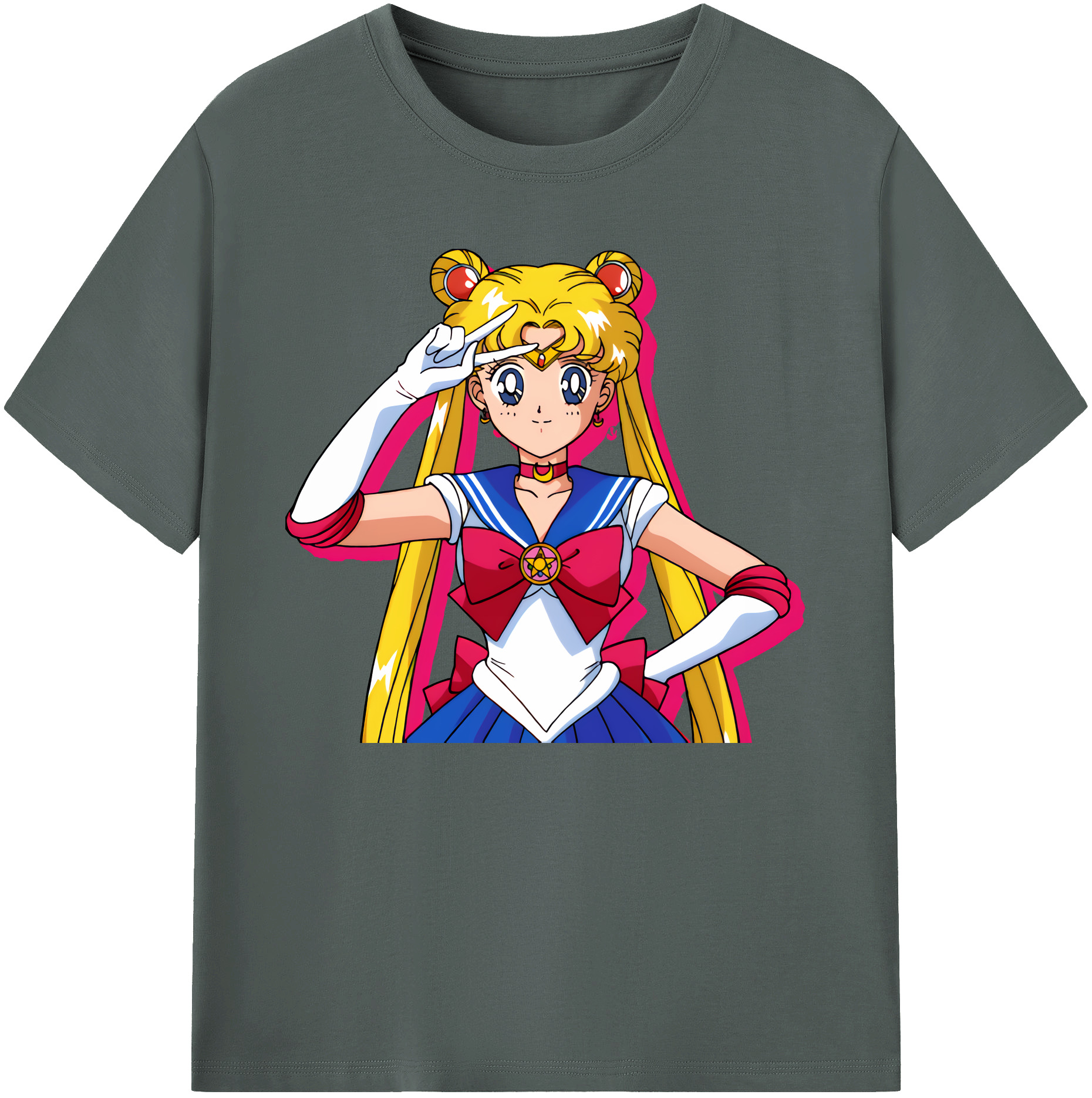 （画像用） 美少女戦士セーラームーン 月野 うさぎ つきの うさぎ Sailor Moon Tsukino Usagi 綿100％ メンズ半袖Tシャツ｜肌触りやわらか＆通気性